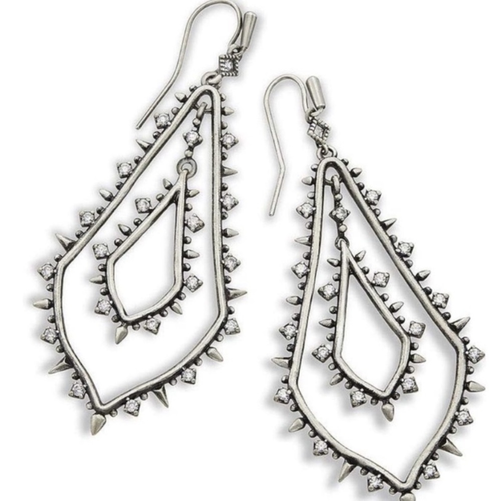 KENDRA SCOTT NWT Alice drop earring
-rhodium plated over brass cubic zirconia